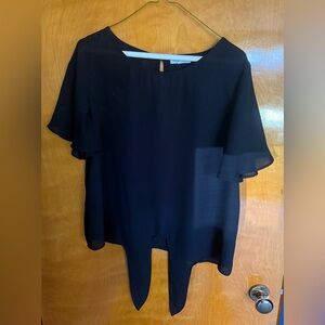 Women’s Socialite Black Flutter Sleeve Blouse